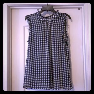 Who What Wear sheer gingham Top